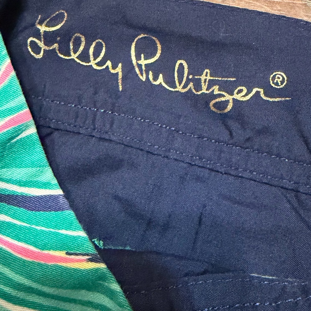Lilly Pulitzer Callahan Shorts Bright Navy Tiger Palm Tropical Print beach babe - Picture 5 of 6